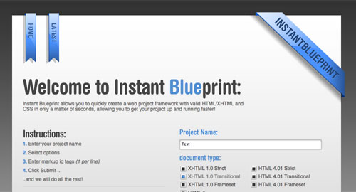 Instant BlueprintのWebサイト
